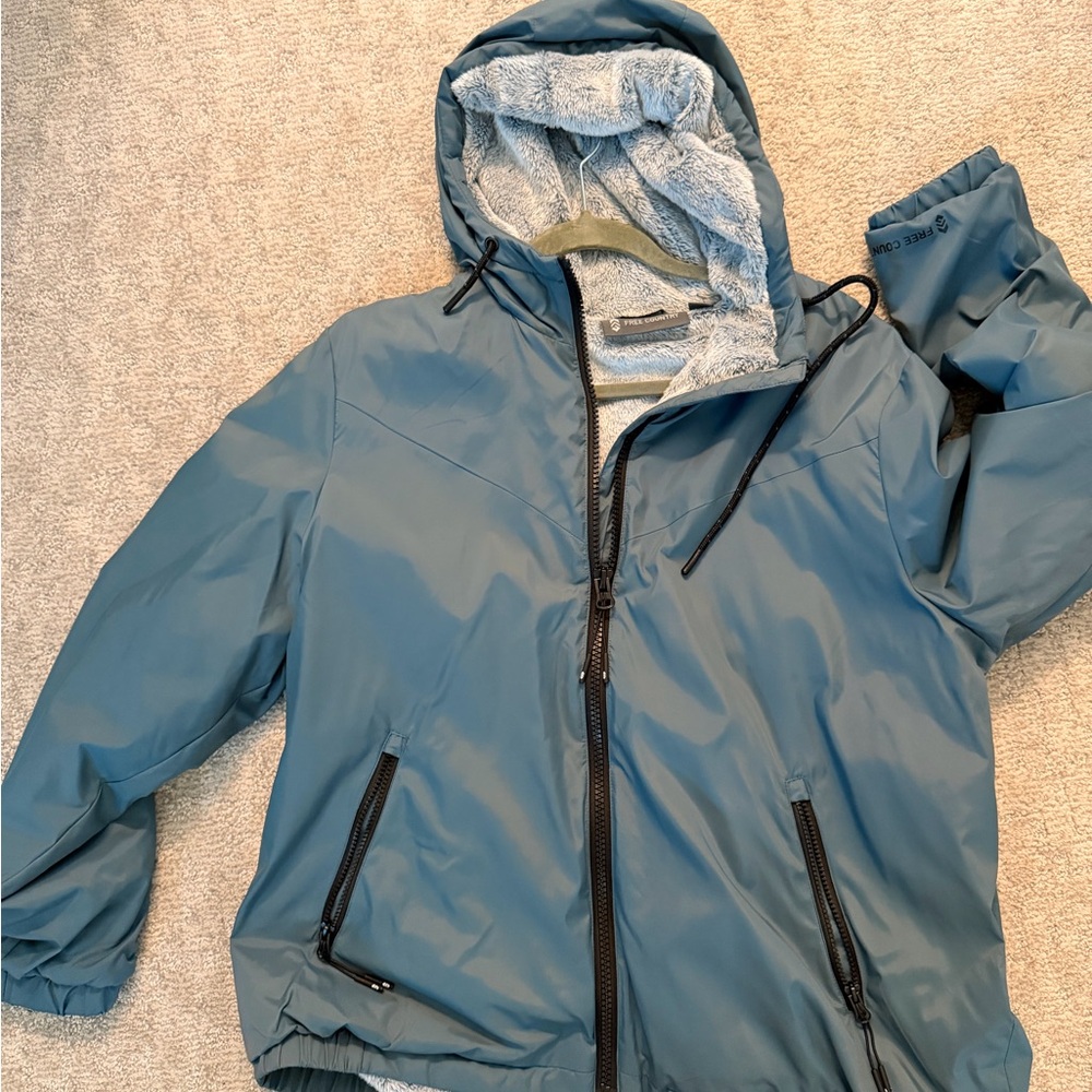 Free Country Women's Blue Hooded Windbreaker